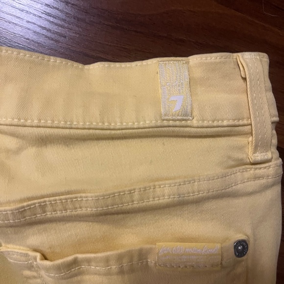 Like new 7 For All Mankind yellow jeans, size 28 - Picture 2 of 5